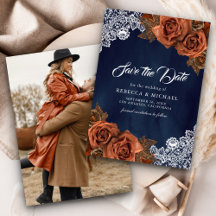 Boda Foto Rosa Terracota Polvorienta Azul Marino