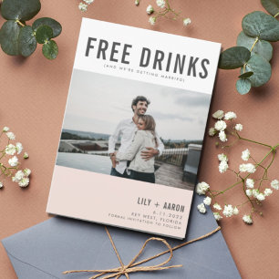 Reserva La Fecha Boda fotográfica con bebidas gratis divertidas sal
