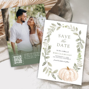Reserva La Fecha Boda Fotográfica con Calabaza Blanca y Verdor de S