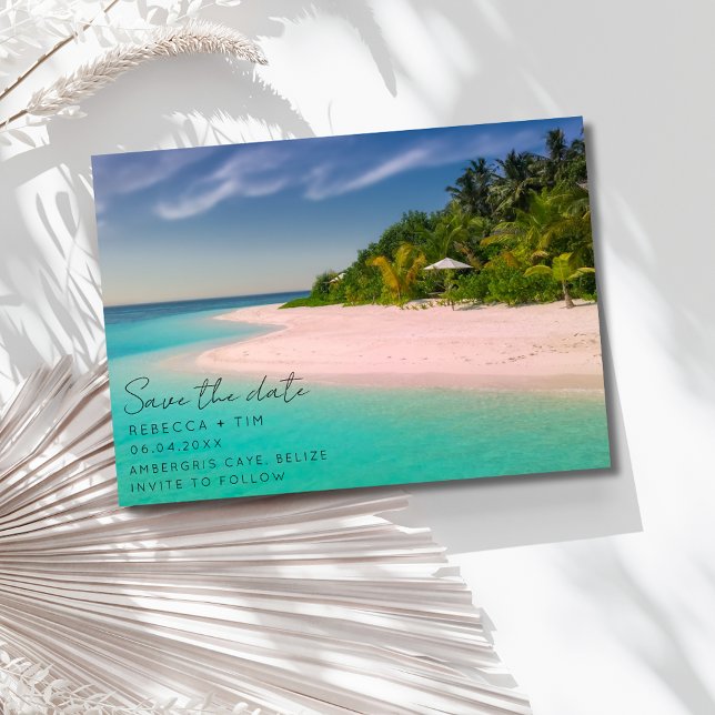 Reserva La Fecha Boda fotográfica de playa de presupuesto Guardar l (Budget Beach Photo Wedding Save the Date)