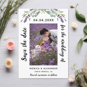 Reserva La Fecha Boda fotográfica Lavender eucalipto Salven la fech