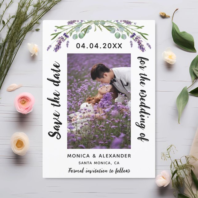 Reserva La Fecha Boda fotográfica Lavender eucalipto Salven la fech (Subido por el creador)
