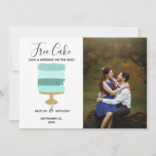 Reserva La Fecha Boda fotográfica moderna y divertida con pasteles 