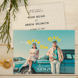 Reserva La Fecha Boda fotográfica retro salva la fecha