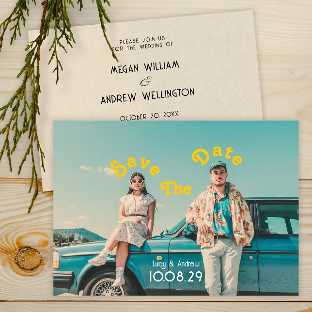 Reserva La Fecha Boda fotográfica retro salva la fecha (Subido por el creador)