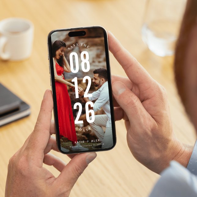 Reserva La Fecha Boda fotográfica única Guardar la fecha (Unique Photo Wedding Save the Date)
