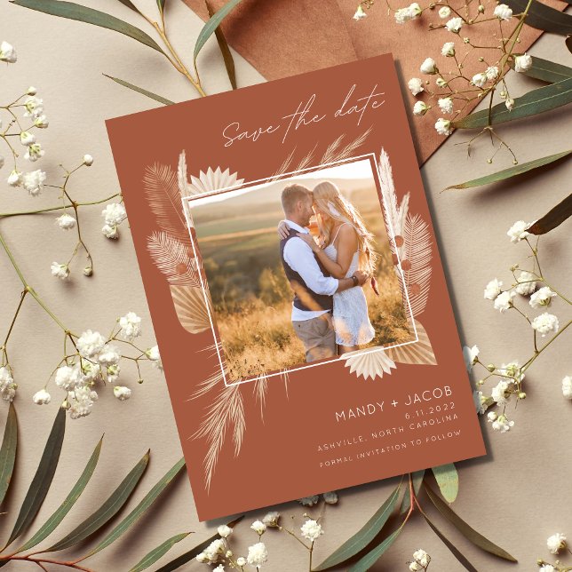 Reserva La Fecha Boda fotográfico bohemio pampas (Subido por el creador)