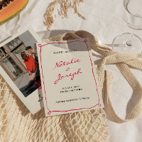 Boda fotográfico caprichoso retro con escritura ma
