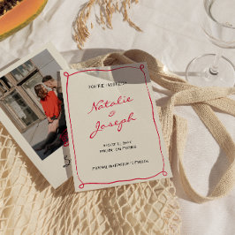 Reserva La Fecha Boda fotográfico caprichoso retro con escritura ma