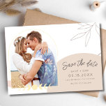 Reserva La Fecha Boda fotográfico Celestial Boho<br><div class="desc">La boda permite guardar las fechas perfectas para su boda boho en un amplio bloque de color pastel con diseño de fotos en arco. Personalizar con sus datos de fotos y bodas, envíe un correo a su familia y amigos pidiéndoles que reserven su fecha de boda. Para obtener los mejores...</div>