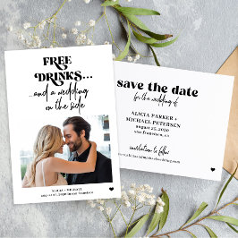 Reserva La Fecha Boda fotográfico de bebidas gratis