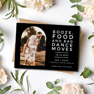 Reserva La Fecha Boda fotográfico de Black White Modern Arch