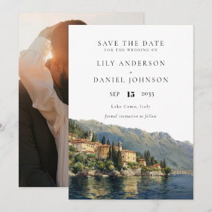 Reserva La Fecha Boda fotográfico de destino del lago Como Italia