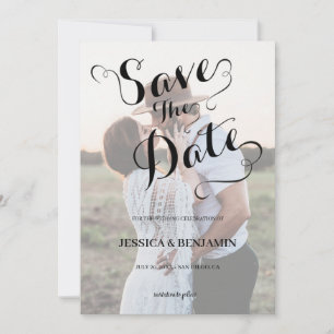 Reserva La Fecha Boda fotográfico de efectos de caligrafía falsa de