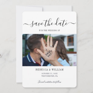 Reserva La Fecha Boda fotográfico de escritura moderna