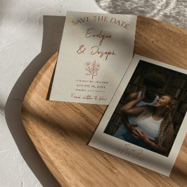 Reserva La Fecha Boda fotográfico de Terracota Botánica Beige-Flora