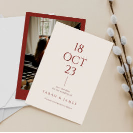 Reserva La Fecha Boda fotográfico de tipografía Naranja quemada mod