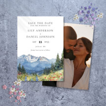 Boda fotográfico de Watercolor Mountain Wildflower