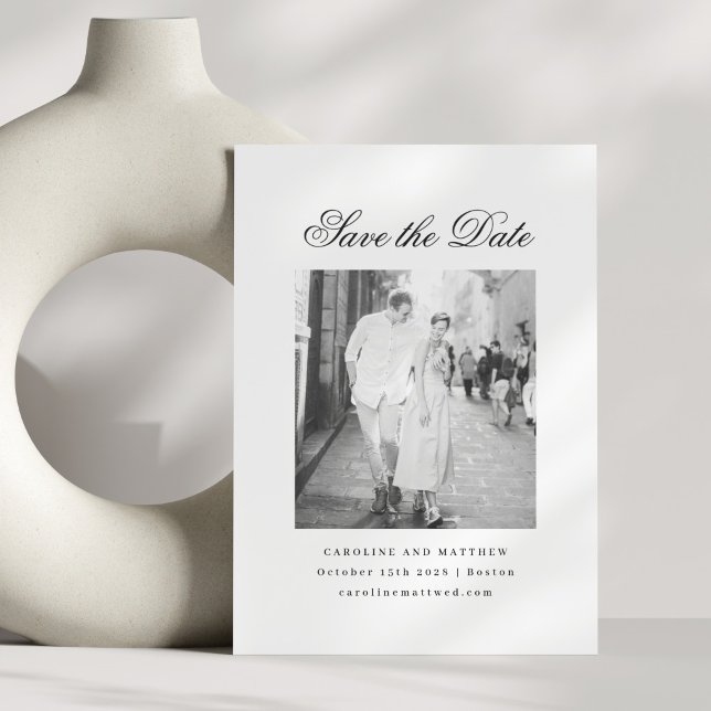 Reserva La Fecha Boda fotográfico elegante de escritura blanca mini (Subido por el creador)