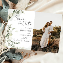Reserva La Fecha Boda fotográfico Eucalyptus Sage Greenery