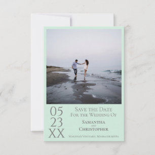 Reserva La Fecha Boda fotográfico Minimalista moderno Mint Green
