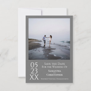 Reserva La Fecha Boda fotográfico Minimalista moderno y gris sencil