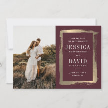 Boda fotográfico moderno con pintura dorada