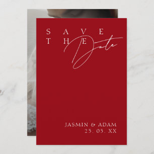 Reserva La Fecha Boda fotográfico moderno de color rojo y rojo