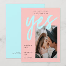 Boda fotográfico moderno neón rosado de gran guión