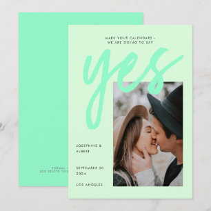 Reserva La Fecha Boda fotográfico moderno neón verde de gran guión