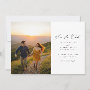 Reserva La Fecha Boda fotográfico moderno simple código QR