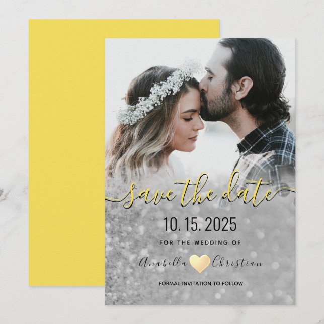 Reserva La Fecha Boda fotográfico moderno y elegante (Anverso / Reverso)