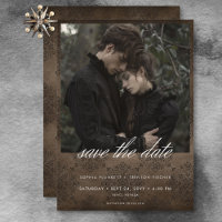 Boda fotográfico oscuro Moody Vintage Brown Damask