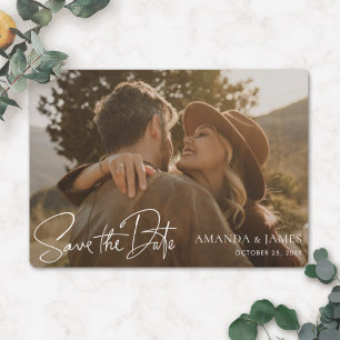 Reserva La Fecha Boda fotográfico sencillo y elegante de escritura 