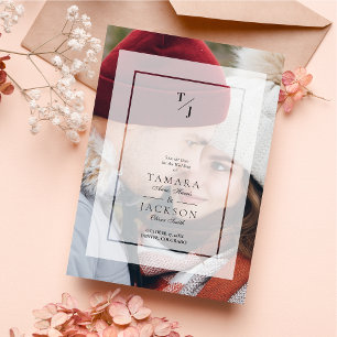 Reserva La Fecha Boda fotográfico Vellum Transparency Initials