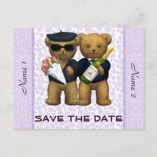 Reserva La Fecha Boda gay - Salva la fecha - Teddy Bears lilac