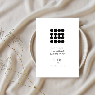 Reserva La Fecha Boda geométrica en blanco y negro minimalista mode
