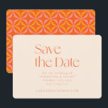 Reserva La Fecha Boda geométrica retro naranja moderna sencilla<br><div class="desc">Guardar la fecha de boda geométrica retro naranja moderna</div>