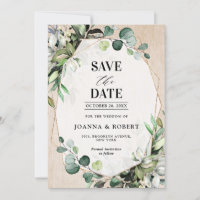Boda geométrico moderno Eucalyptus Sage Greenery