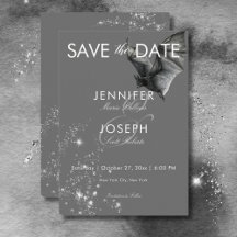 Boda Glam Bat & Diamonds de Halloween oscuro