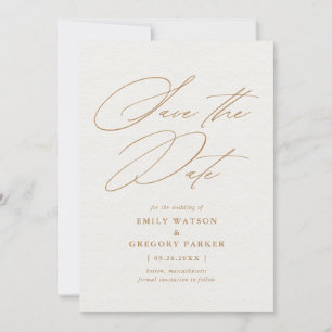 Reserva La Fecha Boda Gold de caligrafía mínima moderna