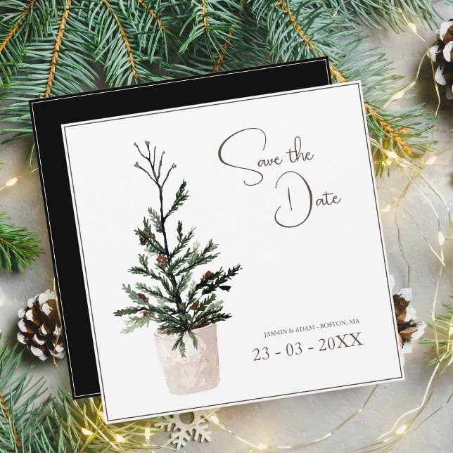 Reserva La Fecha Boda gótica de invierno del árbol de Navidad (Subido por el creador)