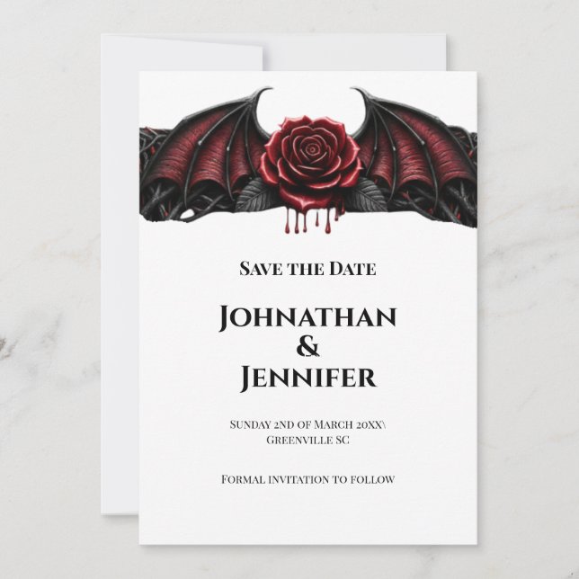 Reserva La Fecha Boda Gótica de Vampire de Noche Eterna Romance Osc (Anverso)
