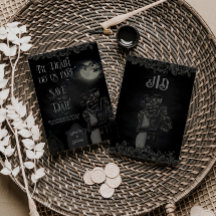 Boda Gótica Floral Negra y Gris Personalizada