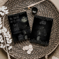 Boda Gótica Floral Personalizada en Negro y Gris