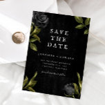 Reserva La Fecha Boda gótico<br><div class="desc">Gótico guarda la tarjeta de fecha con ilustracion de rosas negros. Perfecto para un boda de la temporada de halloween.</div>