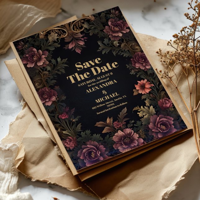 Reserva La Fecha Boda gótico floral de Royal Victorian (Subido por el creador)