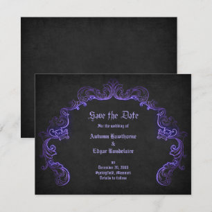 Reserva La Fecha Boda gótico morado negro