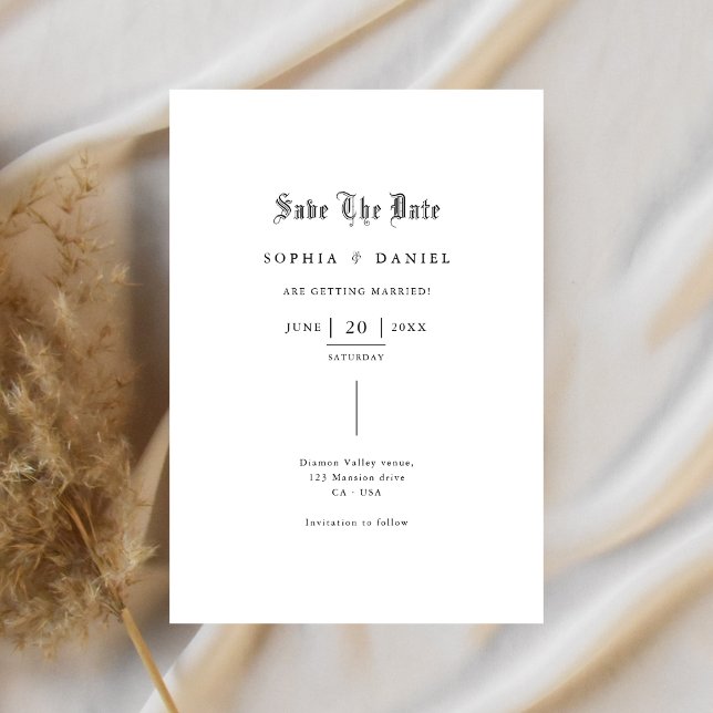 Reserva La Fecha Boda gótico simple en línea  romántico (Subido por el creador)