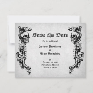 Reserva La Fecha Boda gótico Skull